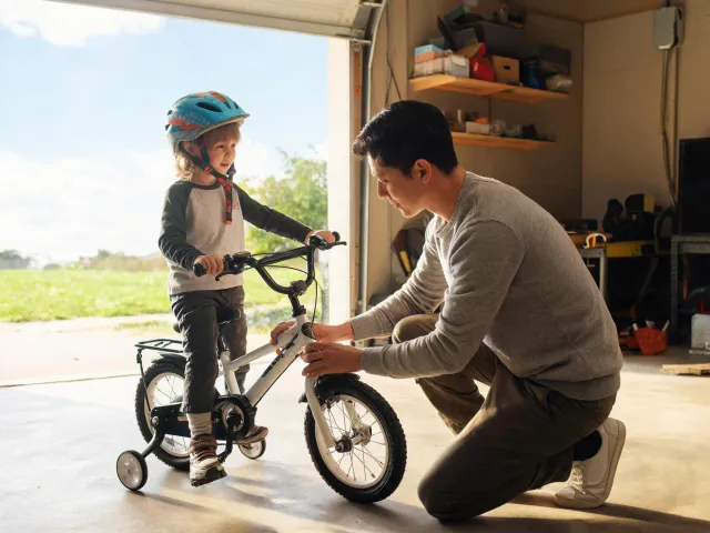 Kids helmet and first bike setup